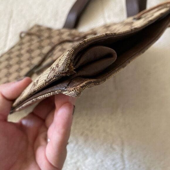 Gucci Canvas Monogram Drawstring Mini Vintage Y2K Tote Bag Purse - Picture 4 of 11